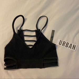 Urban Outfitters Strappy Black Cropped Tank *NWT